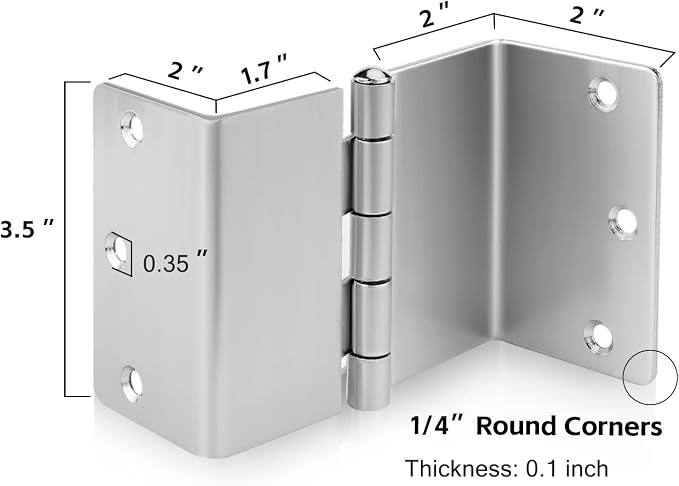 6 Pack Offset Hinges 3.5 Inch Satin Nickel Swing Clear Offset Door Hinge - Image 4