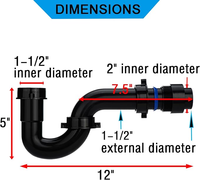 Yariwiz Black P Trap 1 1/2 Inch - Image 5