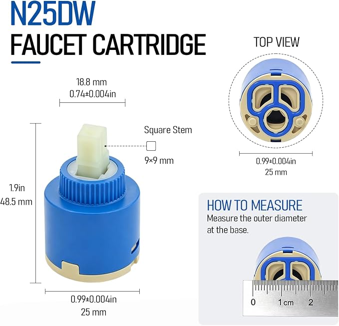 N25DW Ceramic Disc Faucet Cartridge - Image 2