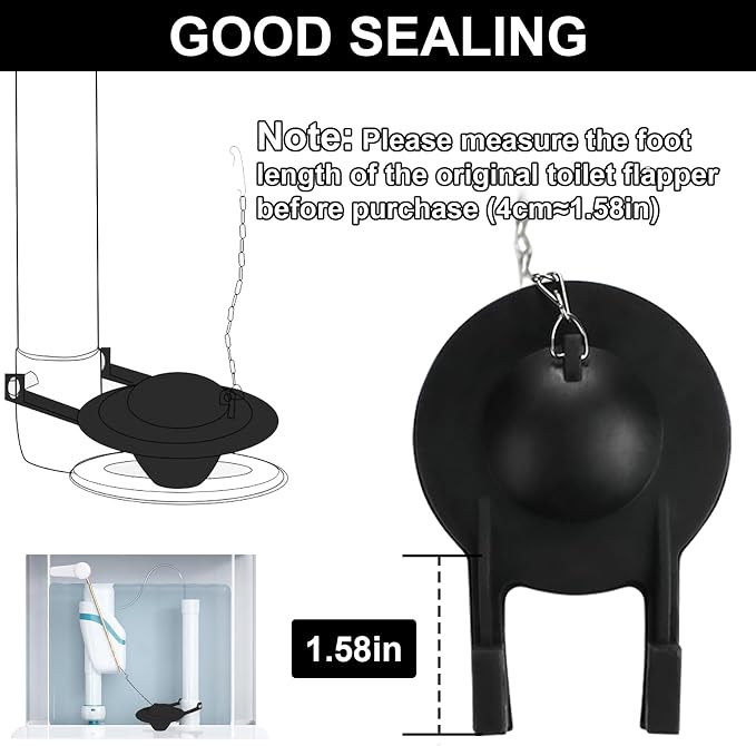2 Pack 2-Inch Toilet Flapper Replacement Kit, Universal Flush Valve Flapper – - Image 3