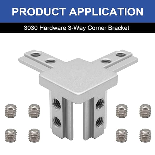 12pcs 3030 Hardware 3-Way Angel Bracket Corner Connector Silver | - Image 4
