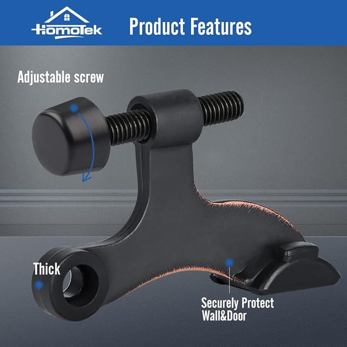 HOMOTEK 24 Pack Hinge Pin Oil Rubbed Bronze Door Stopper, Adjustable Deluxe - Image 2