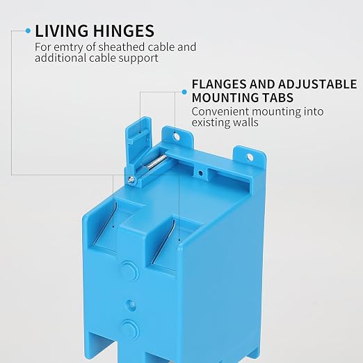 1-Gang PVC Old Work Electrical Outlet Box, 14 Cu.in | Living Hinges and - Image 5