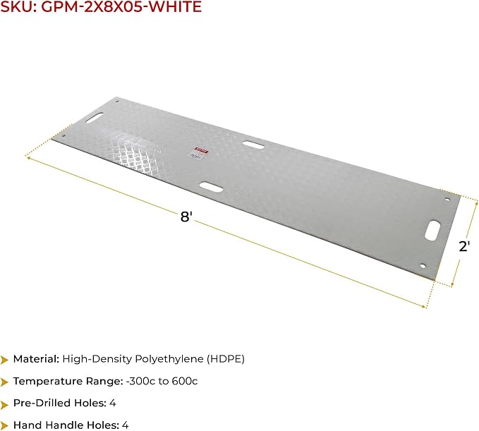 5 Pk 2' x 8' White Ground Protection Mats - Image 8