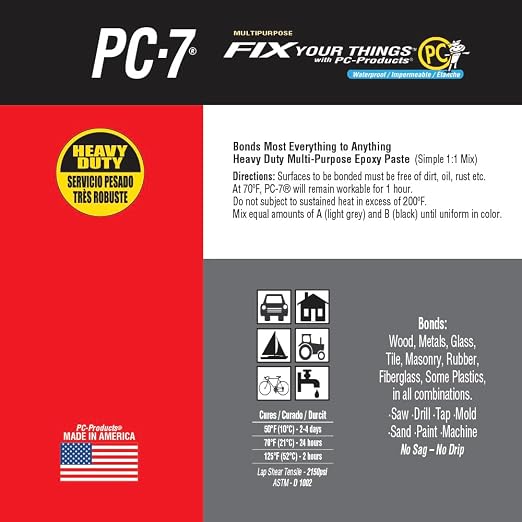 PC Products PC-7 Epoxy Adhesive Paste, Two-Part Heavy Duty, 2oz in Two Jars - Image 5