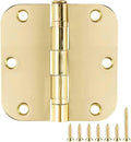 TDCHINGES Rounded Door Hinges Polished Brass 3.5 Inch 5/8" Lasting Mute | 1 by TDCHINGES