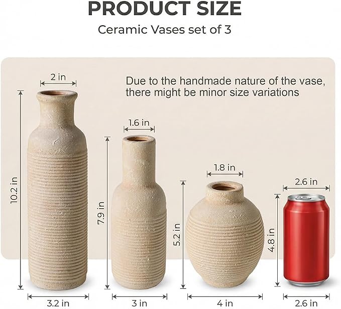 Rustic Farmhouse Vase Set of 3 - Image 2