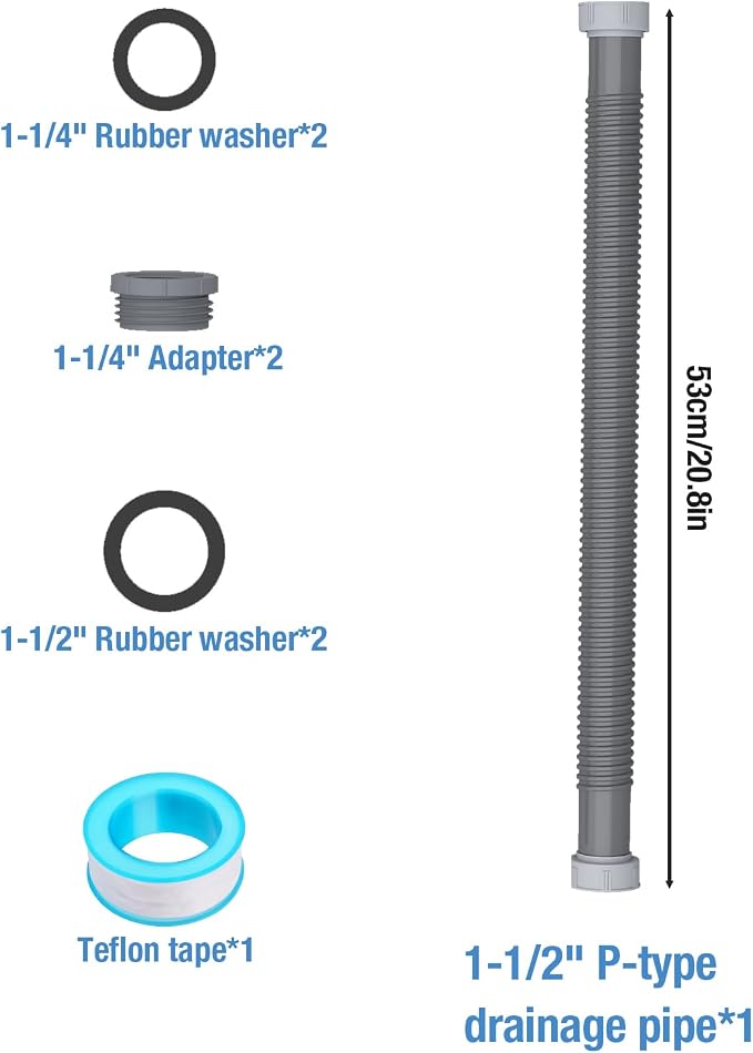 NiHome Flexible P-Trap Pipe Kit - Image 7