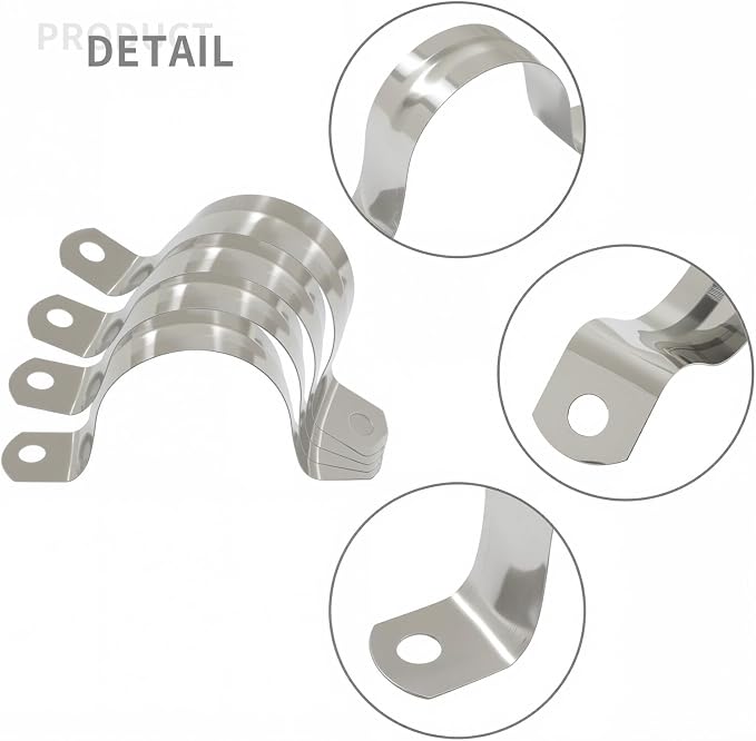 BokWin 32 Pcs M40 U Shaped Bracket Clamps, 1-1/2 Inch 304 Stainless Steel Two - Image 3