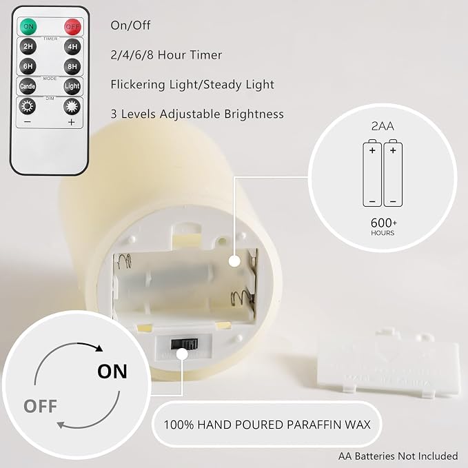 Stmarry Ivory Flameless Candles - Image 6
