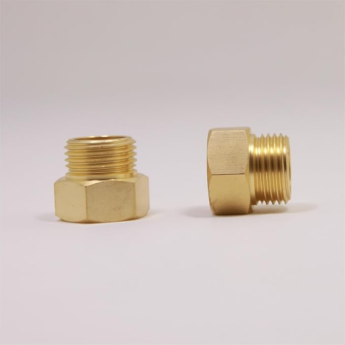 G 1/2 BSP Male to US 1/2 NPT Female Thread Converter Adapter, Solid Brass Pipe - Image 2