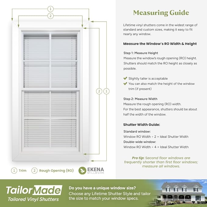 14 3/4"W x 63"H EverColor Raised Panel Exterior Vinyl Shutters, w/Installation - Image 14