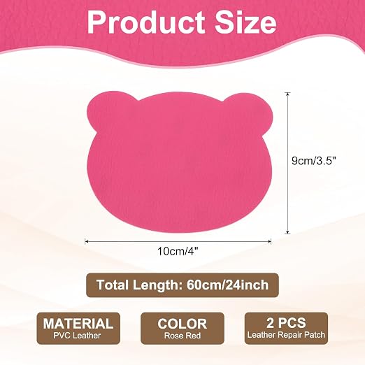 PATIKIL Leather Repair Patch, Rose Red - Image 2