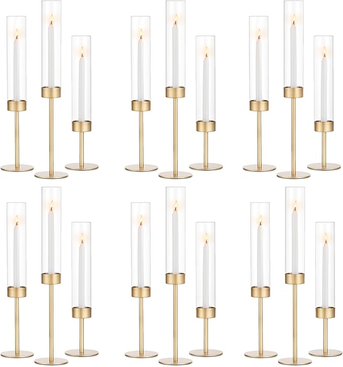 Romadedi Glass Hurricane Candle Holders by ROMADEDI