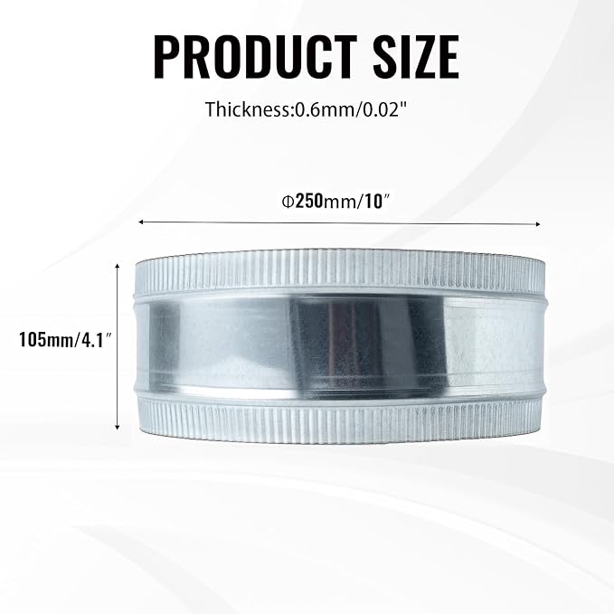 10 Inch Round Galvanized Steel Duct Connector - Image 2