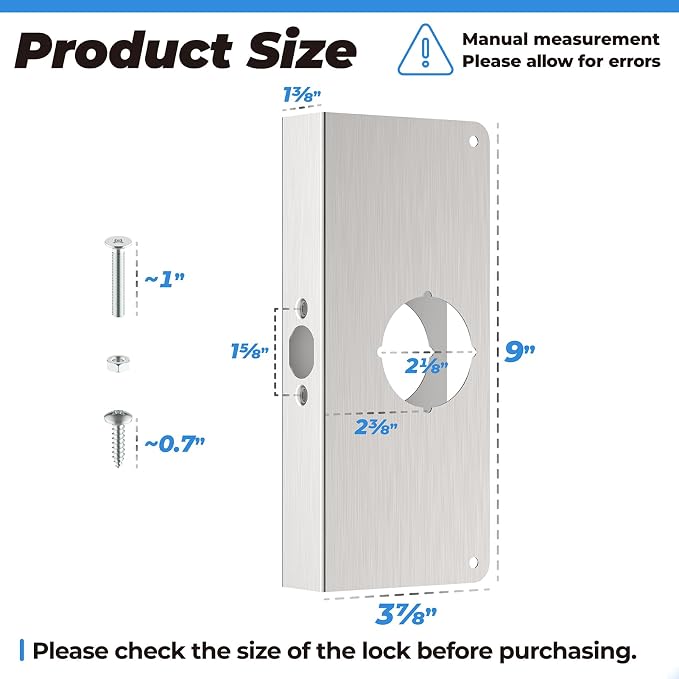 U 9585 Stainless Steel Lock and Door Reinforcement Plate - Image 2