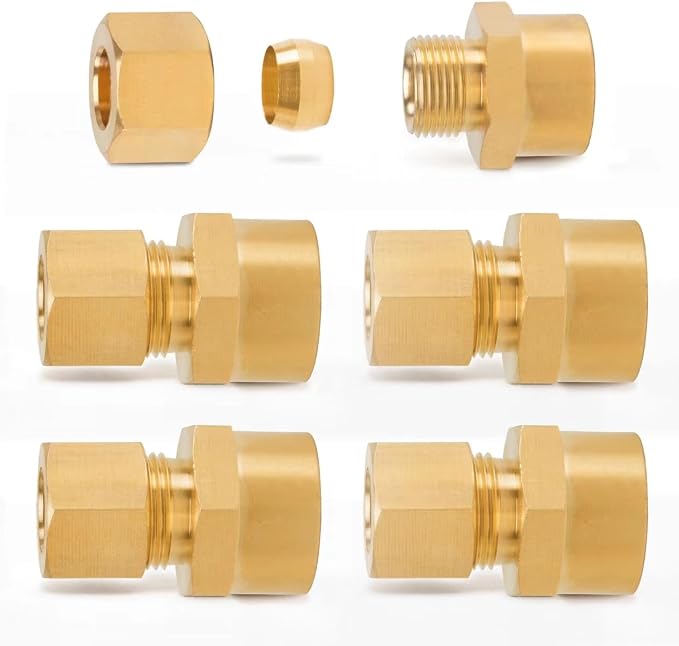 ChillWaves Brass Compression Tube Fitting, 1/2" OD x 1/2" NPT Female by VisittheCHILLWAVES