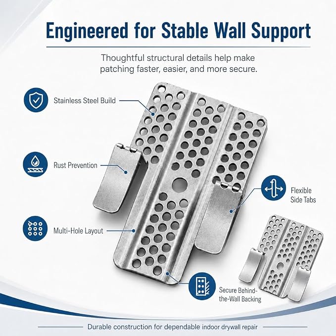 Drywall Repair Clips Kit, Easy Install Stainless Steel Wall Patch - Image 7