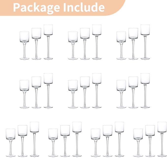 NUPTIO Glass Candle Holders, Long Stem Design - Image 6