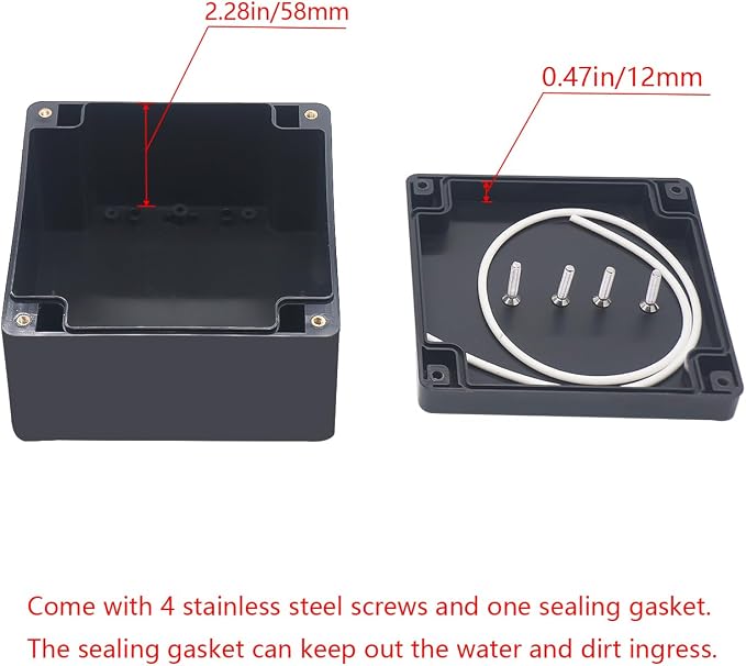 Project Box IP65 Waterproof Junction Box ABS Plastic Black Electrical Boxes DIY - Image 4