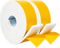 Yotache White Foam Weather Stripping 2" x1/4", Total 13 Ft Long | Self Stick by yotache