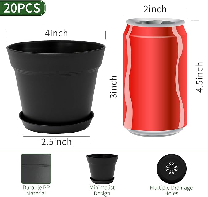 20 Pack 4 inch Plant pots, planters - Image 2