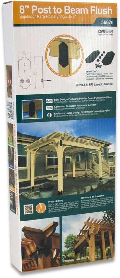 OZCO Laredo Sunset Post to Beam Flush Connector, 2 Pack, fits wood beams and - Image 4