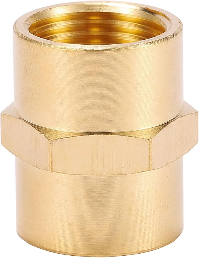 2 Pack 3/8" x 3/8" NPT Coupler, Brass Female Pipe Fitting - Image 4