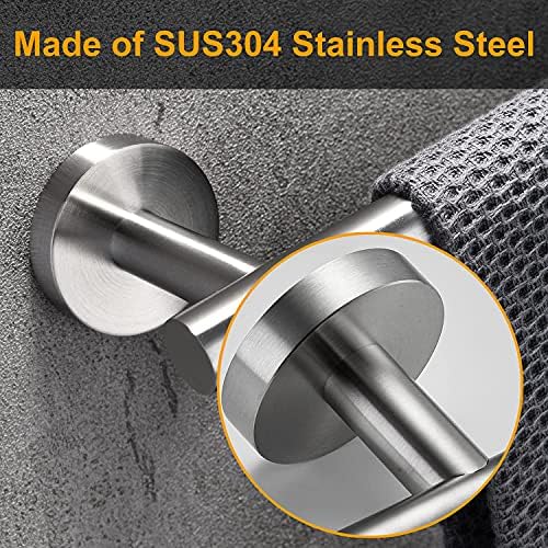 Nolimas Brushed Nickel Bath Towel Bar Single Bars Towel Rack Rod Classic Wall - Image 4