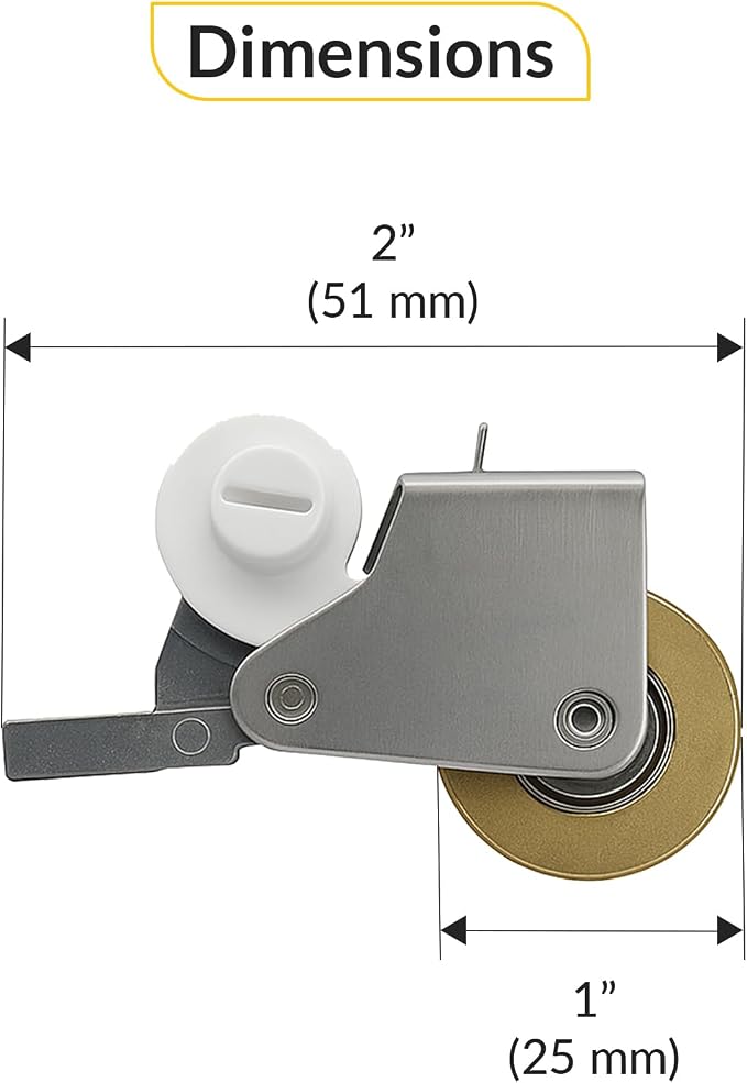 Brixwell 900-12879A Patio Screen Door Roller Pair Lh & Rh | Steel screen door - Image 2