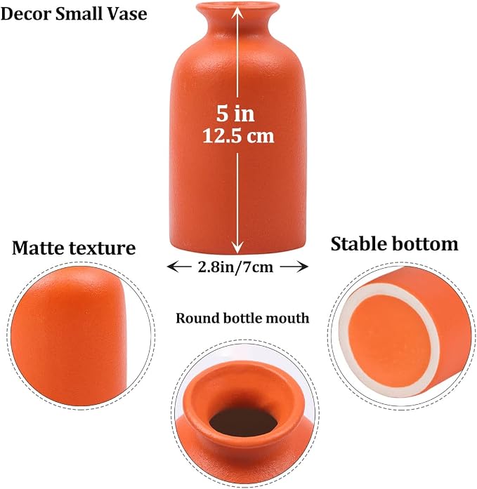 Orange Bud Vases Set of 6 - Image 2