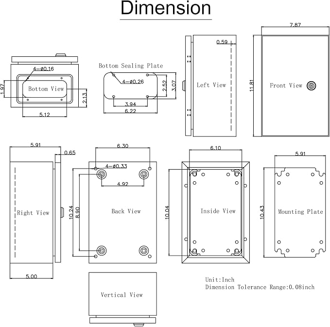 VEVOR NEMA Steel Enclosure, IP66 Waterproof & Dustproof, Outdoor/Indoor - Image 9