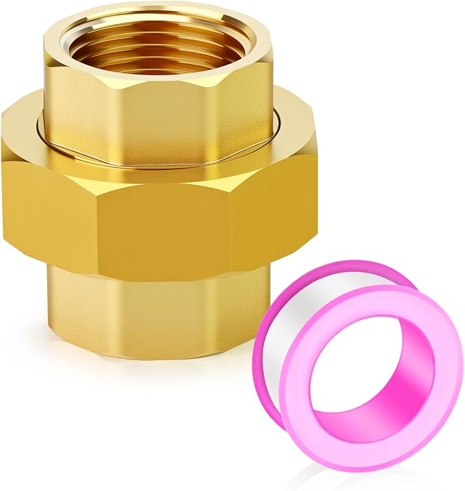 1PCS Brass Union，3/4" NPT Female x 3/4" NPT Female Brass Pipe Fitting by TAISHER