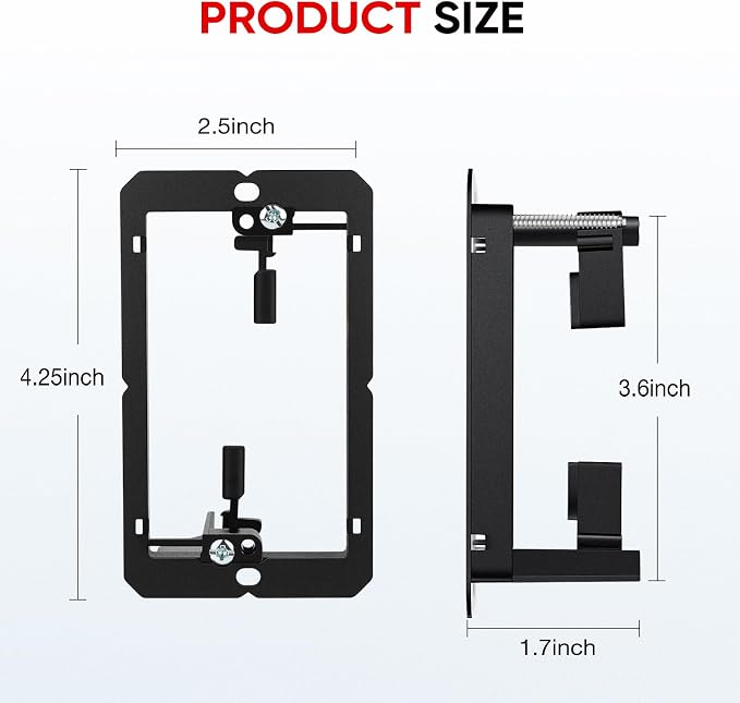 Low Voltage Mounting Bracket Single Gang Wall Plate Bracket | 6 Pack Low - Image 2