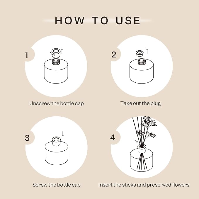 Premium Reed Diffuser Set with Preserved Baby's Breath & Cotton Stick Lavender - Image 5