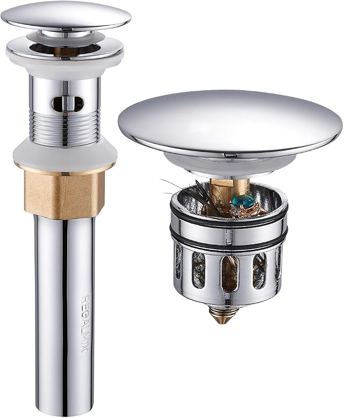 Vessel Sink Drain, Bathroom Pop-up Drain by REGALMIX