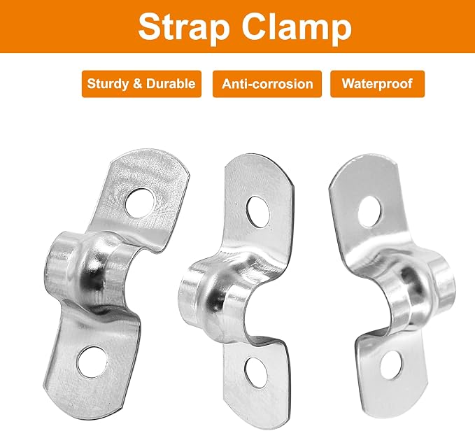 Biaungdo M8 Rigid Pipe Strap, 5/16" Stainless Steel, U Bracket Pipe Clamps - Image 3