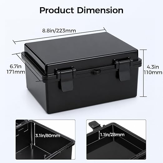 Junction Box IP67 Waterproof Electrical Box Outdoor ABS Plastic Hinged Shell - Image 3