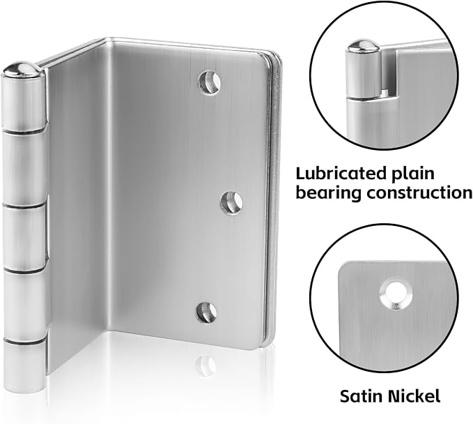 3 Pack Offset Hinges 3.5 Inch Satin Nickel Swing Clear Offset Door Hinge - Image 2