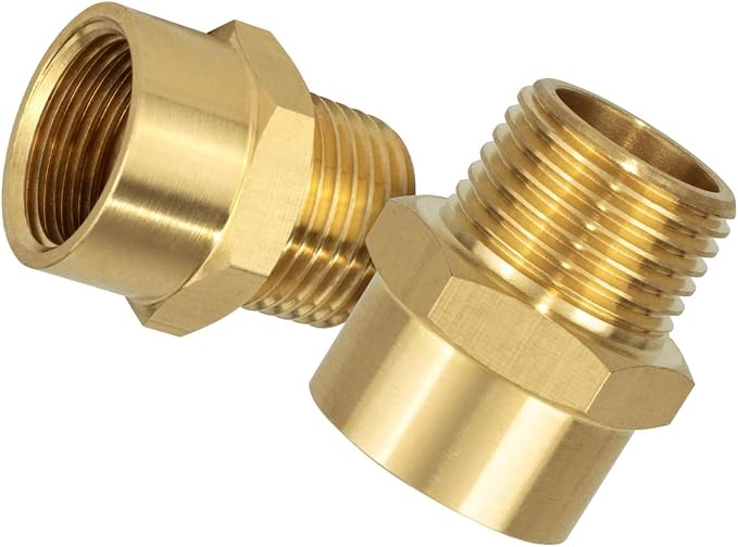 2Pieces Brass Plumbing Connector 1/2Inch G Thread to Male Thread Conversion - Image 7