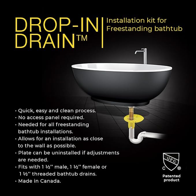 Freestanding Bathtub Drain Kit – Rough-in Installation System, Fits 1-1/2" - Image 2