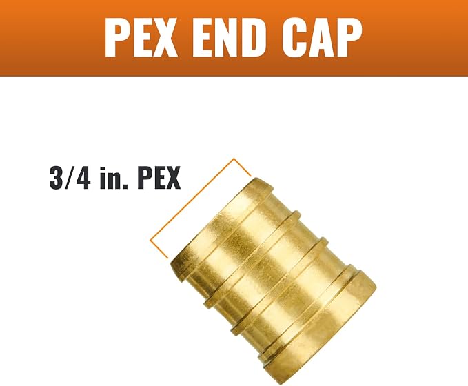 12-Pack 3/4 Inch PEX Plug End Cap Fittings | Brass - Image 2