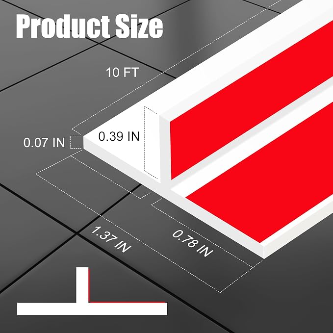 ToLanbbt T-Shaped Door Draft Stopper 1.37 in x 10 FT Silicone Weather Stripping - Image 2