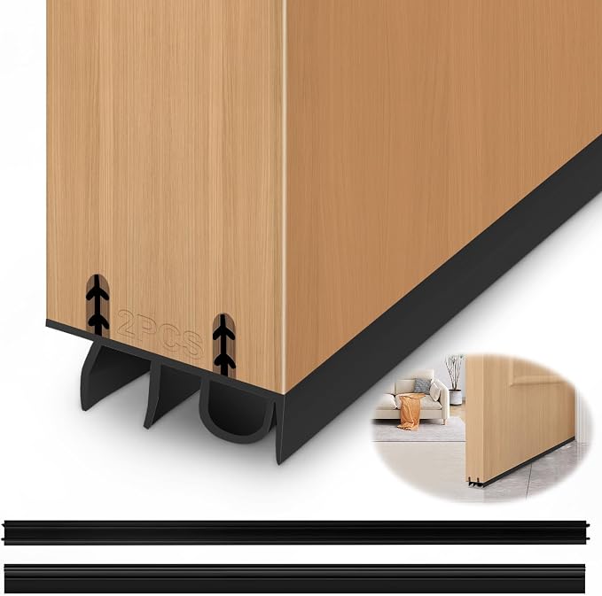 Door Draft Stopper, Cuttable Concealed Kerf/Channel Fit Under Door Seal by YYGCL