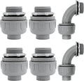 1-1/4 inch Liquid Tight Connector PVC Flexible Conduit Connector, 180 Degree by Wocloer