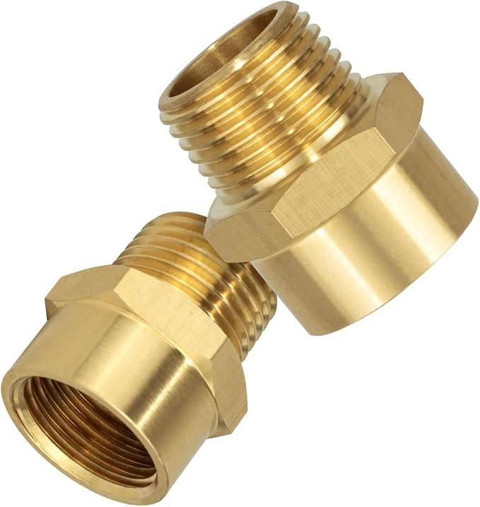 2Pieces Brass Plumbing Connector 1/2Inch G Thread to Male Thread Conversion - Image 9
