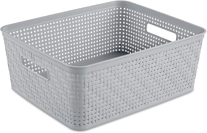 Sterilite 24 Pack Plastic Storage Bin Organization Containers, Short Baskets - Image 4
