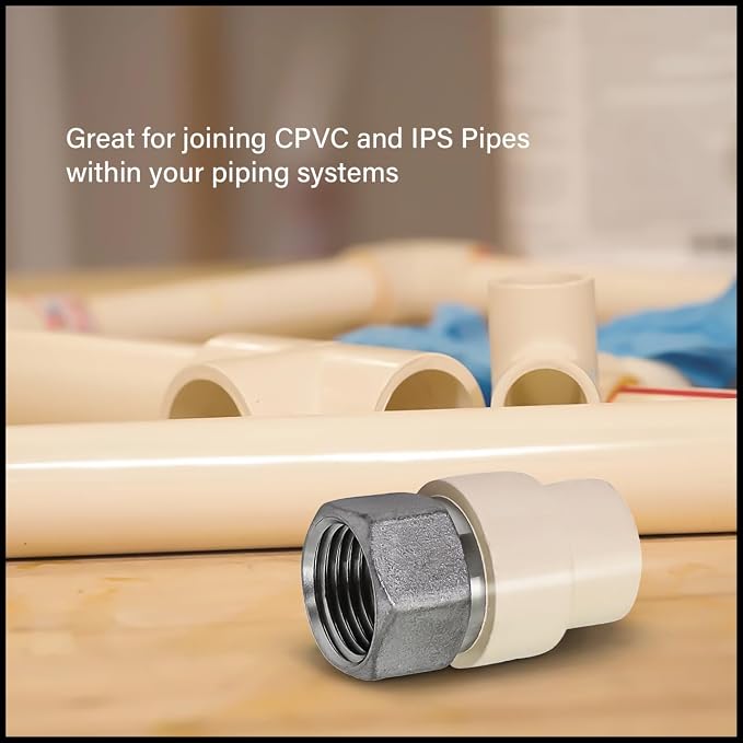 Midline Valve TTDQG012-OM-5 Female x CPVC Adapter Transition Pipe Fitting; - Image 6