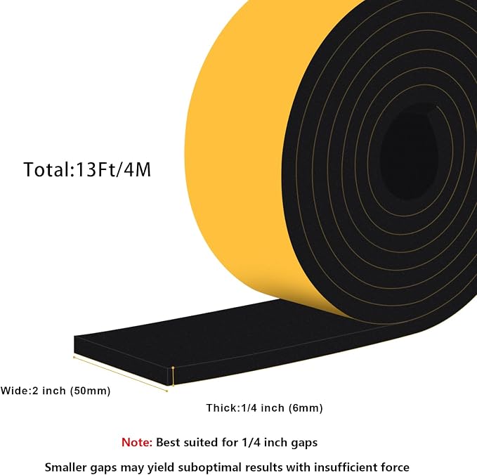 Extra Wide Foam Tape for Doors & Windows, Strong Adhesive 2x1/4In | Blocks - Image 6