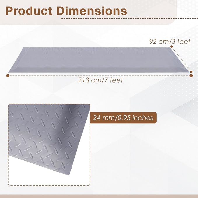 tonchean 3' x 7' Anti Fatigue Mats Industrial Extra Thick 15/16" Ergonomic - Image 2